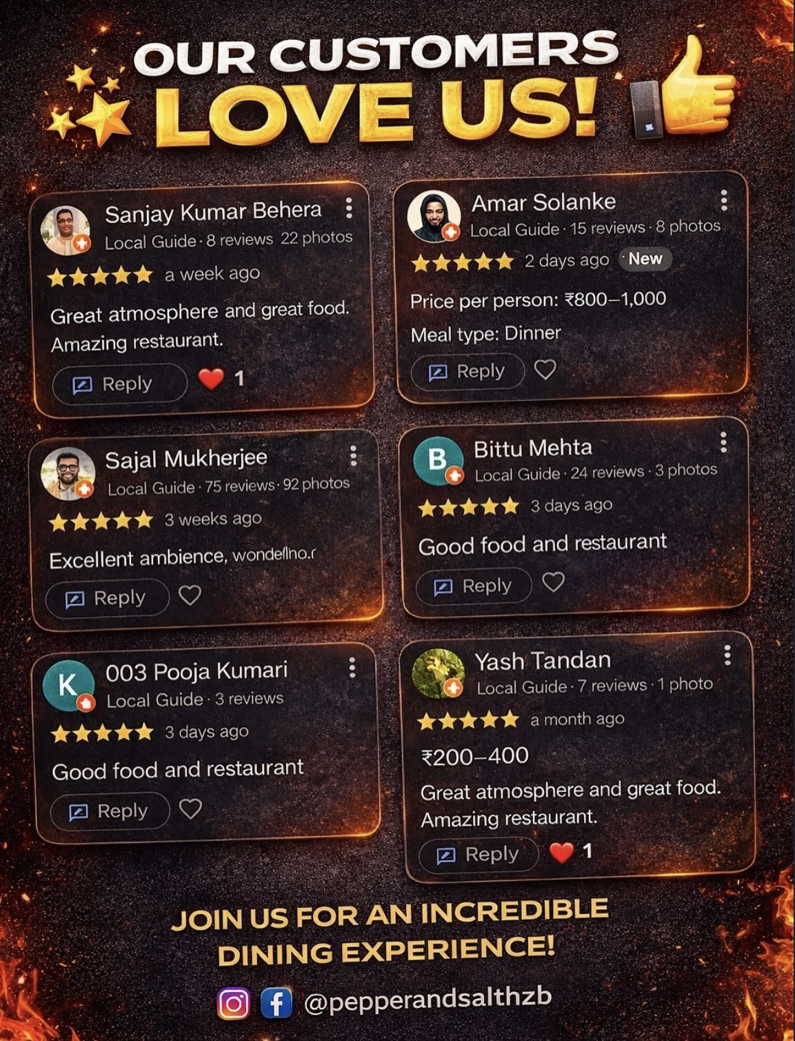 Customer reviews collage